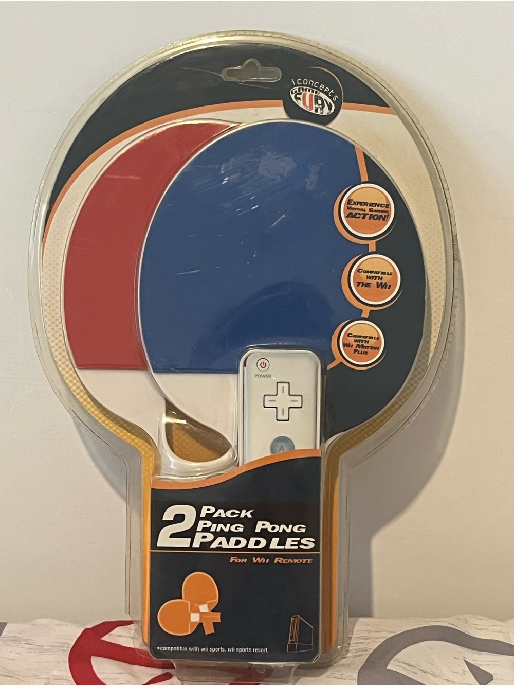 2 Nintendo Wii Pack Ping Pong Paddles For Remotes New Sealed